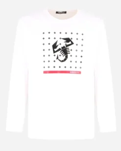 ABARTH - MAGLIA MANICA LUNGA BIANCA DA UOMO CON STAMPA