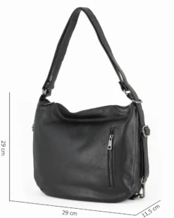 ALEX & CO - Borsa/Zaino nero in VERA PELLE