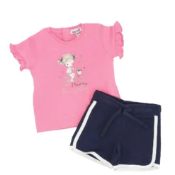 AMERICAN RAP - BABY FEMMINUCCIA TSHIRT MEZZA MANICA CON SHORTS