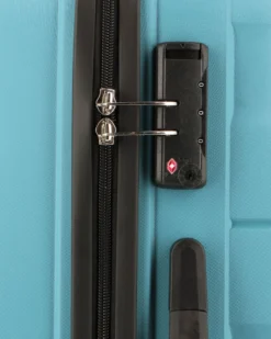AMERICAN TOURISTER - TROLLEY AZZURRO IN ABS 4 RUOTE CON COMBINAZIONE TSA