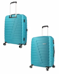 AMERICAN TOURISTER - TROLLEY AZZURRO IN ABS 4 RUOTE CON COMBINAZIONE TSA