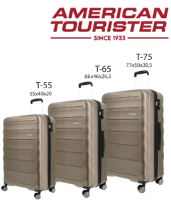 AMERICAN TOURISTER - TROLLEY BRONZO 4 RUOTE IN ABS CON COMBINAZIONE TSA