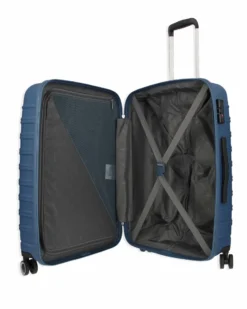 AMERICAN TOURISTER - TROLLEY BLU IN ABS 4 RUOTE CON COMBINAZIONE TSA
