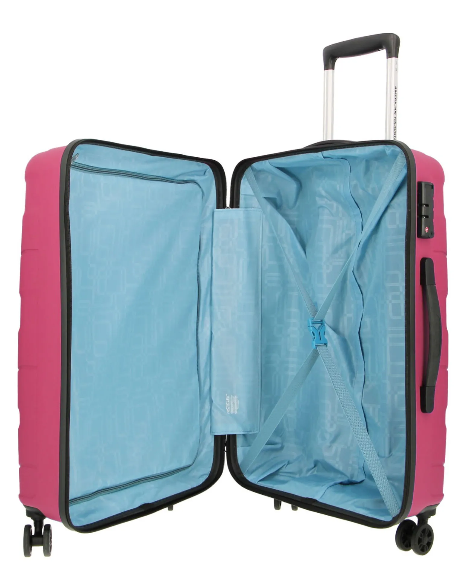 AMERICAN TOURISTER - TROLLEY FUXIA IN ABS 4 RUOTE CON COMBINAZIONE TSA