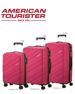 AMERICAN TOURISTER - TROLLEY FUXIA IN ABS 4 RUOTE CON COMBINAZIONE TSA