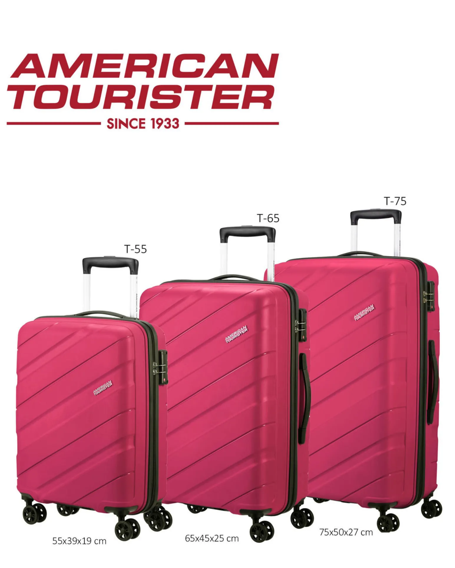 AMERICAN TOURISTER - TROLLEY FUXIA IN ABS 4 RUOTE CON COMBINAZIONE TSA