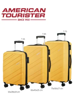 AMERICAN TOURISTER - TROLLEY GIALLO IN ABS 4 RUOTE CON COMBINAZIONE TSA