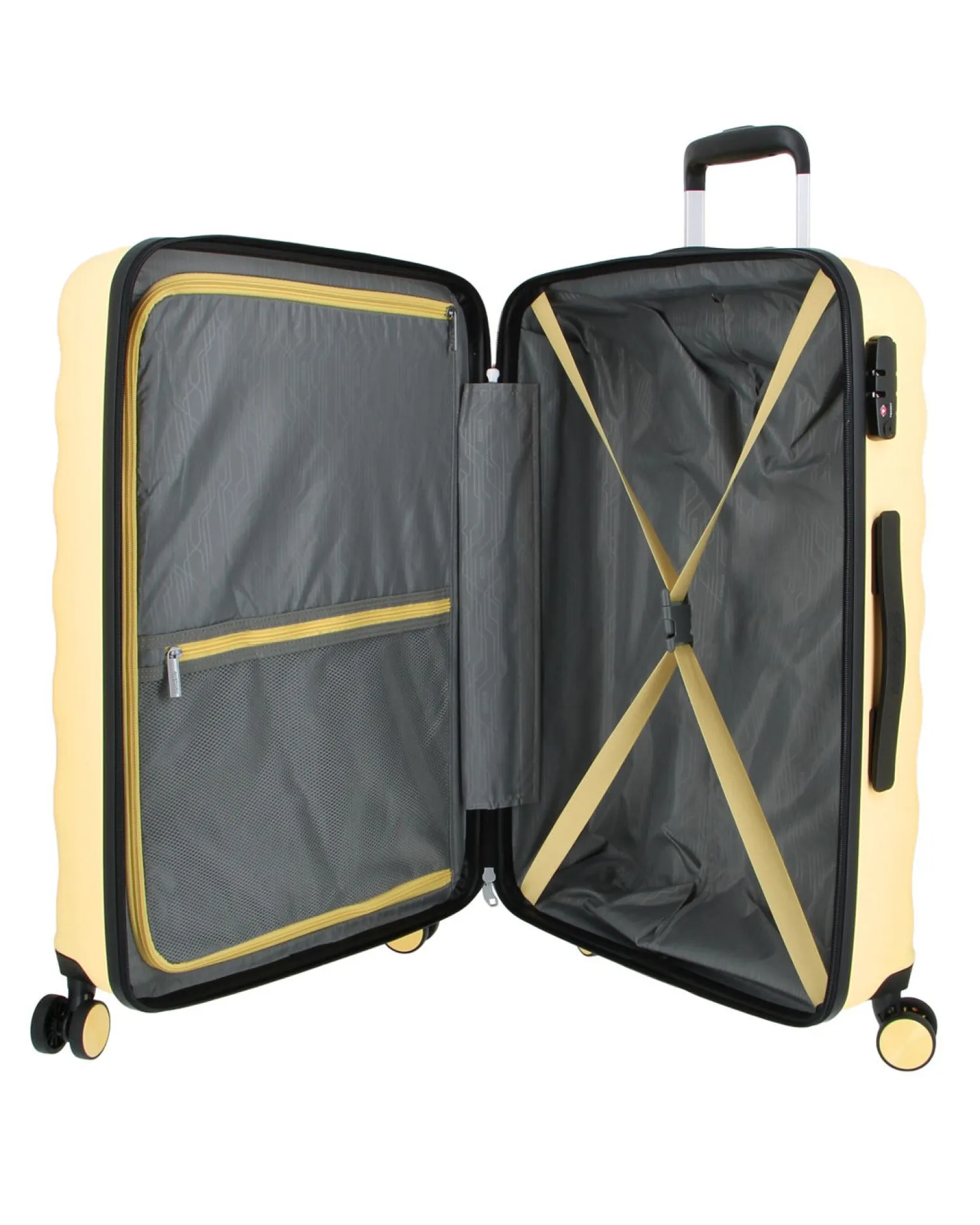 AMERICAN TOURISTER - TROLLEY GIALLO 4 RUOTE IN ABS CON COMBINAZIONE TSA