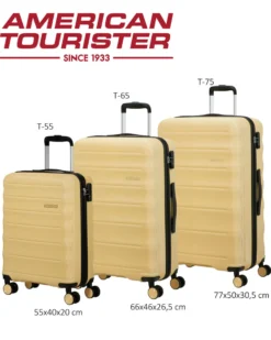 AMERICAN TOURISTER - TROLLEY GIALLO 4 RUOTE IN ABS CON COMBINAZIONE TSA