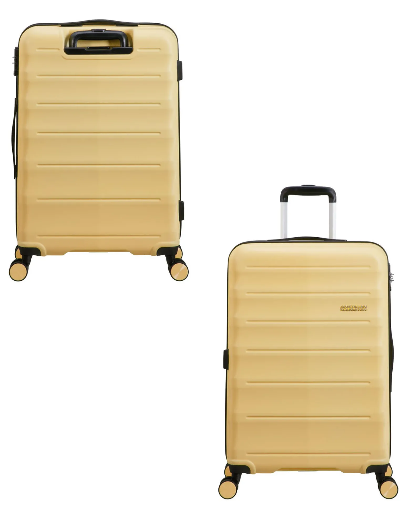 AMERICAN TOURISTER - TROLLEY GIALLO 4 RUOTE IN ABS CON COMBINAZIONE TSA