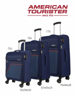 AMERICAN TOURISTER - TROLLEY MORBIDO 4 RUOTE CON COMBINAZIONE TSA