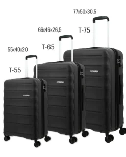 AMERICAN TOURISTER - TROLLEY NERO 4 RUOTE IN ABS CON COMBINAZIONE TSA