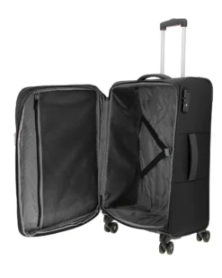 AMERICAN TOURISTER - TROLLEY NERO IN TESSUTO ESPANDIBILE CON LUCCHETTO TSA