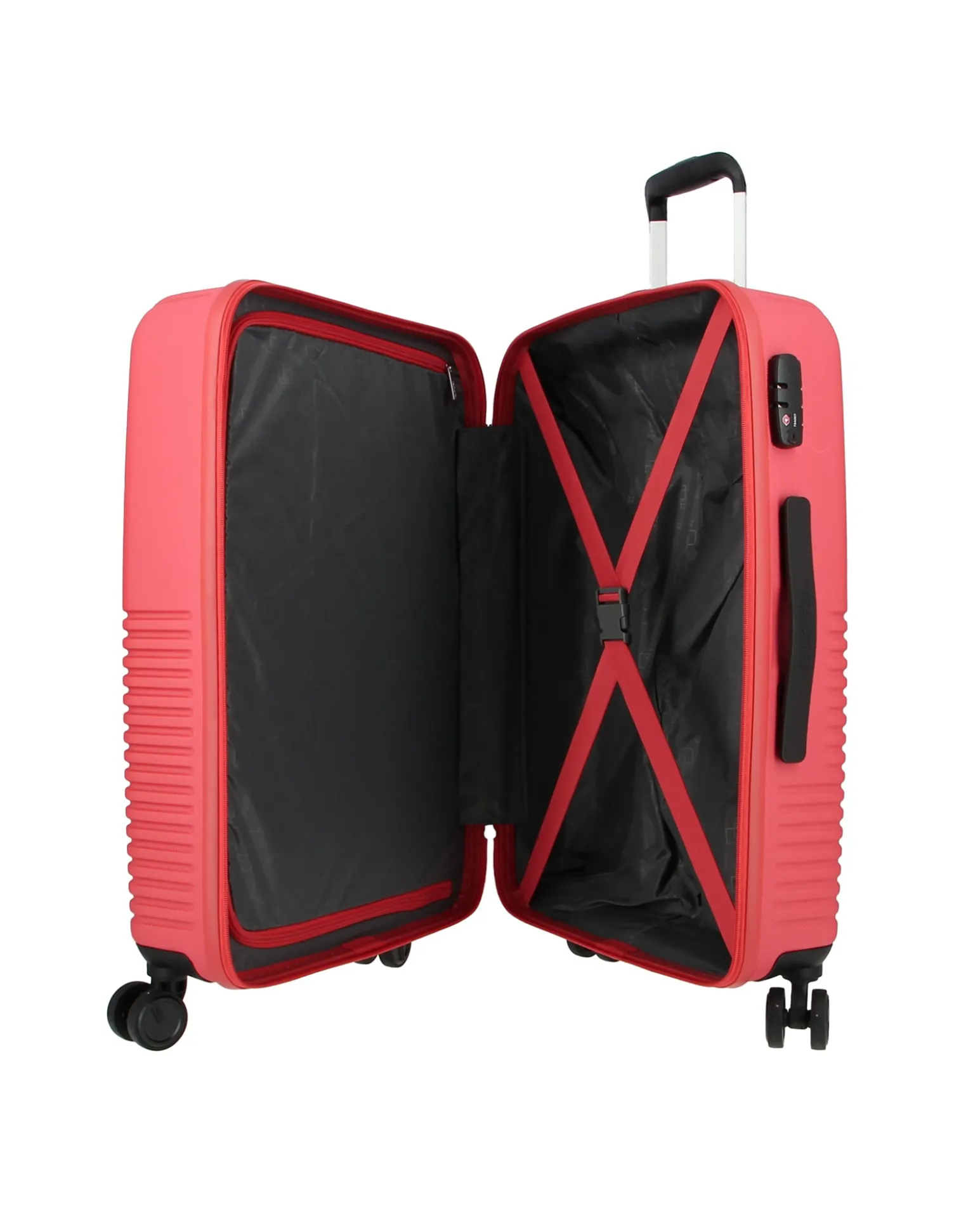 AMERICAN TOURISTER - TROLLEY ROSSO IN ABS 4 RUOTE CON COMBINAZIONE TSA