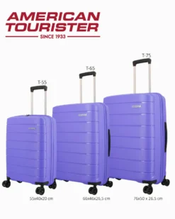 AMERICAN TOURISTER - TROLLEY VIOLA 4 RUOTE IN ABS CON COMBINAZIONE TSA
