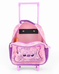 ANGEL - Zaino trolley digit premium rosa con tasche laterali