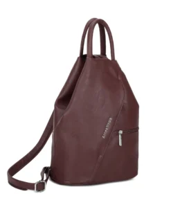 ANNES NICOLE - Zaino bordeaux due manici con doppia tasca frontale e spalline regolabili con zip