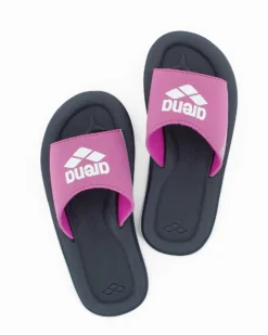 ARENA - Ciabatte da bambina rosa e blu scuro con fascia frontale e logo bianco, numerata 30/35 - BEAT HOOK