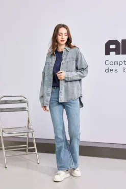 BACHATA - CAMICIA DI JEANS DA DONNA CON STRASS