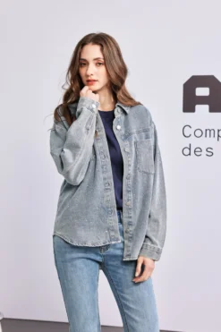 BACHATA - CAMICIA DI JEANS DA DONNA CON STRASS