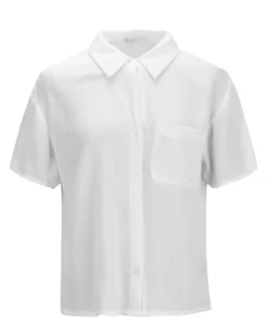 BACHATA - Camicia mezza manica in viscosa bianca