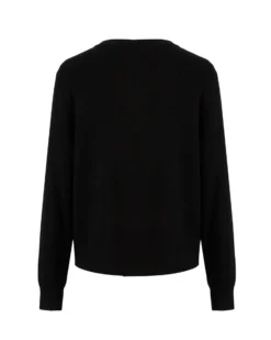 BACHATA - Cardigan manica lunga nero con bottoni da donna