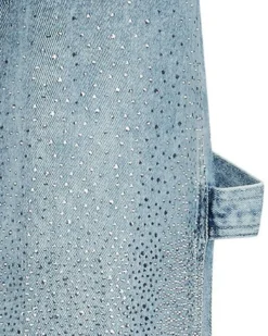 BACHATA - Jeans balloon blu chiaro con strass