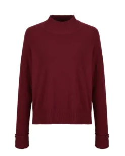 BACHATA - Maglia manica lunga a lupetto bordeaux da donna