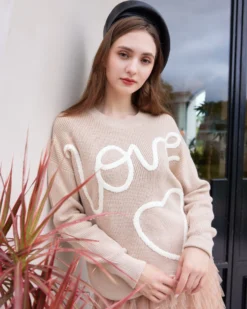 BACHATA - Maglia manica lunga beige e bianca da donna