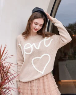 BACHATA - Maglia manica lunga beige e bianca da donna