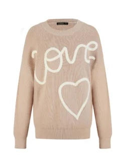 BACHATA - Maglia manica lunga beige e bianca da donna