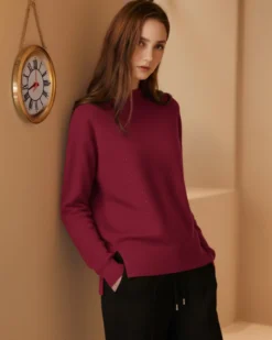 BACHATA - Maglia manica lunga bordeaux da donna