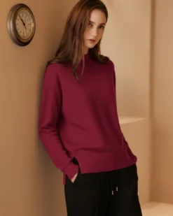 BACHATA - Maglia manica lunga bordeaux da donna