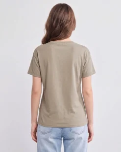 BACHATA - Tshirt manica corta beige con strass