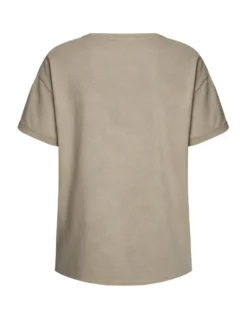 BACHATA - Tshirt manica corta beige con strass