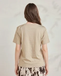 BACHATA - Tshirt manica corta beige con stampa