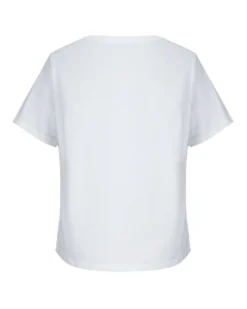 BACHATA - Tshirt manica corta con stampa bianca