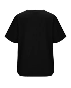 BACHATA - Tshirt manica corta denim con scritta e strass