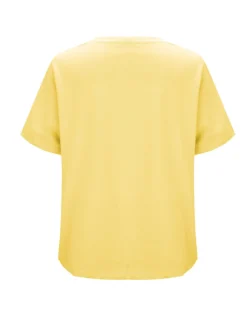 BACHATA - Tshirt manica corta gialla con scritta e strass
