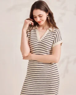 BACHATA -Vestito a maniche corte con righe