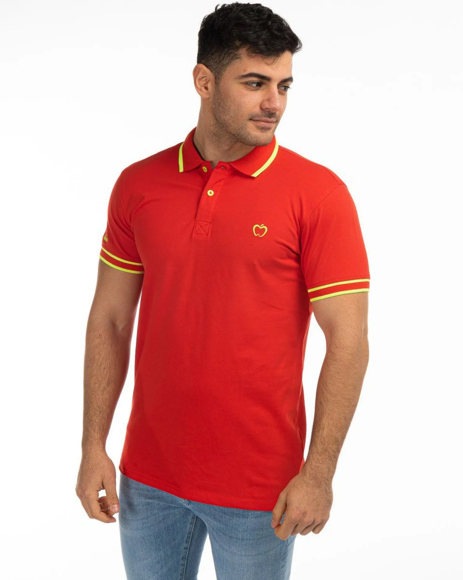BACI & ABBRACCI - UOMO POLO MEZZA MANICA PIQUET FLUO