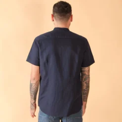 BLUE LEMON - CAMICIA MANICA CORTA LINO
