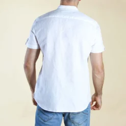 BLUE LEMON - CAMICIA MANICA CORTA COREANA LINO