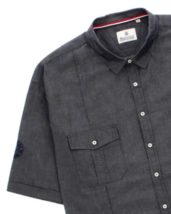 BLUE LEMON - OVER CAMICIA MANICA CORTA CHAMBRAY