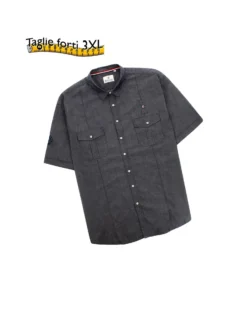 BLUE LEMON - OVER CAMICIA MANICA CORTA CHAMBRAY