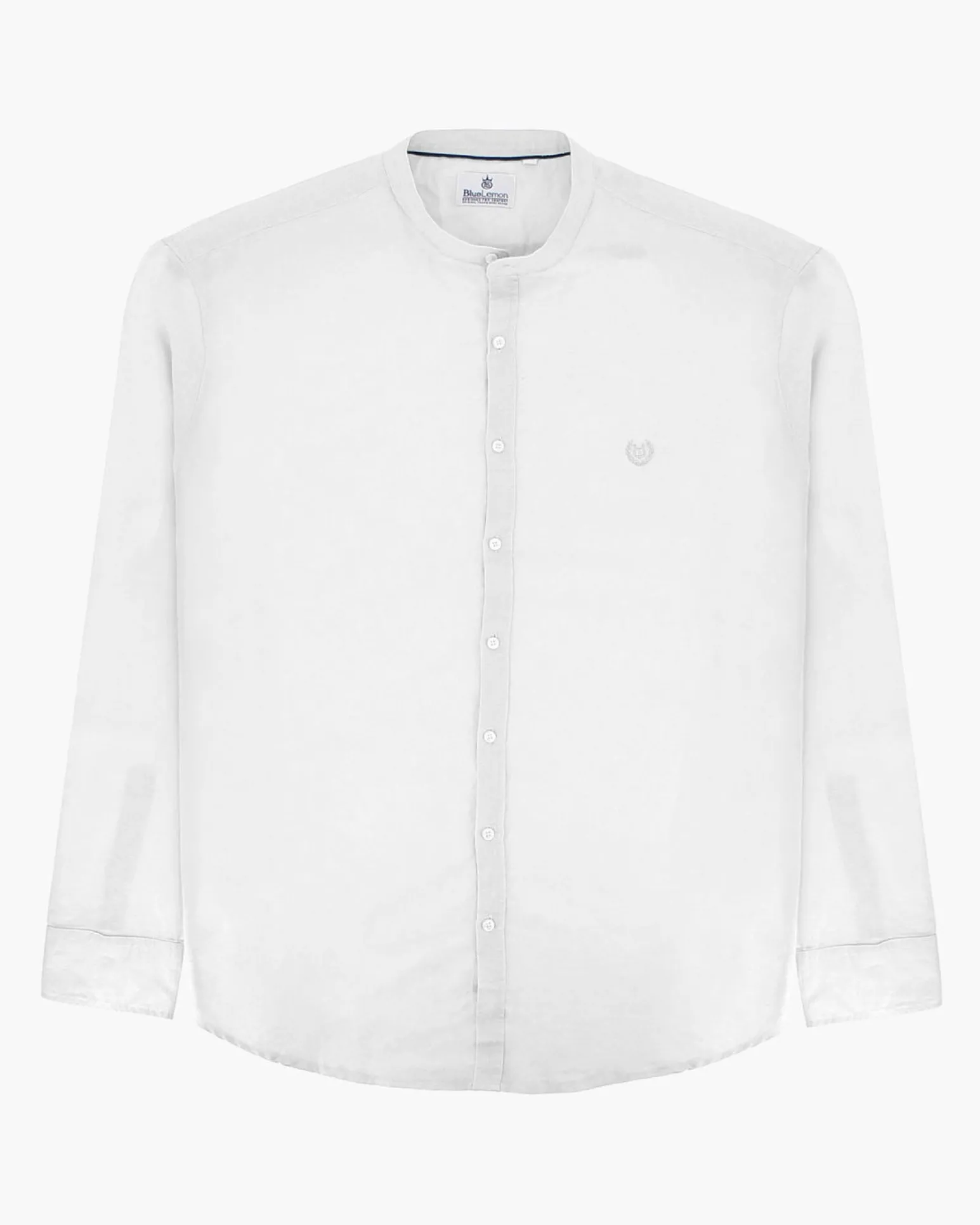 BLUE LEMON - OVER CAMICIA MANICA LUNGA LINO COLLO COREANO