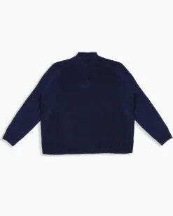 BREZZA DI MARE - MAGLIONE BLU COLLO LUPETTO CON MEZZA ZIP DA UOMO TAGLIE FORTI