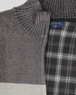 BROKER'S - Maglia manica lunga full zip in ciniglia