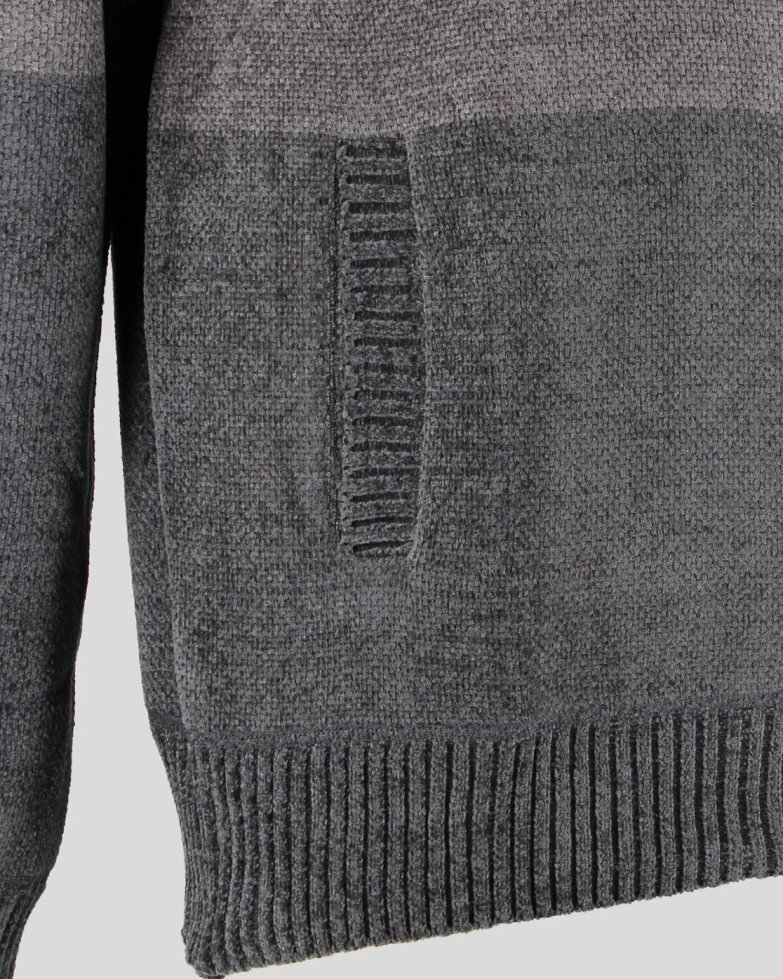 BROKER'S - Maglia manica lunga full zip in ciniglia