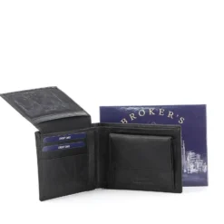 BROKER'S - Portafoglio in VERA PELLE con porta carte di credito e doppio scomparto banconote